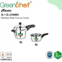 GREENCHEF CLASSIC 2 IN 1 | COMBI WITH SINGLE LID SS(3+2L) | PRESSURE COOKER