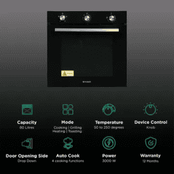 FABER | FBIO 80L 4F BK | IN BULT IN  MICROWAVE OVEN | BLACK