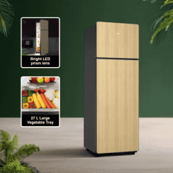 Godrej Frost Free Inverter Double Door Refrigerator | 244 L | 2 Star | Wood Finish | 2024 Model | Oak Wood | RT EONVOGUE 280B RI OK WD