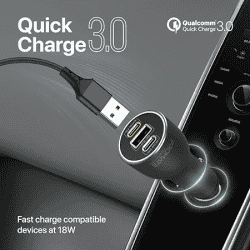 Promate PowerDrive-120 | 120W RapidCharge Car Charger with Dual Power Delivery and Quick Charge Ports
