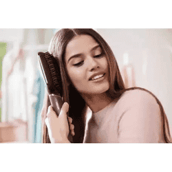Philips Hair Straightening Brush | Silk Protect Technology I Naturally Straight hair in 5 Mins I BHH730/00