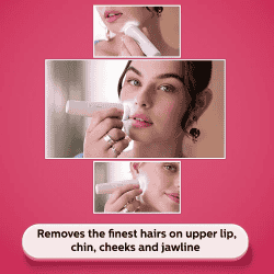 Philips Facial Hair Remover | Wide Hypoallergenic Head for Gentle Experience at Home | Full Circle LED Light | BRR454/00
