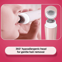 Philips Facial Hair Remover | Wide Hypoallergenic Head for Gentle Experience at Home | Full Circle LED Light | BRR454/00