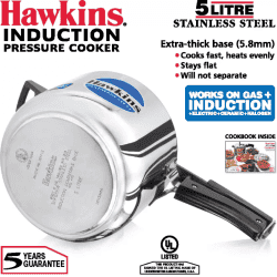Hawkins Inner Lid Induction Bottom Pressure Cooker | Stainless Steel | 5 L | HSS50