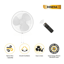 atomberg Renesa Wall Mount Fan | 400mm | Snow White