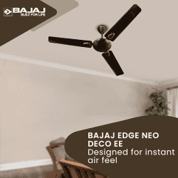Bajaj Edge Hs Neo Deco Ee Ceiling Fans | 1200Mm | Choco Brown
