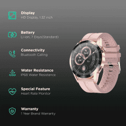 FIRE BOLTT  TALK PRO | BSW038 | SMART WATCH | GOLD | PINK