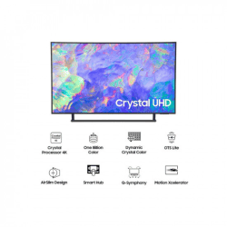 Samsung | UA43CU8570ULXL |  108 cm (43 Inch) | 4K Ultra HD Smart LED TV | Titan Grey