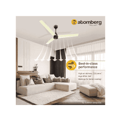 atomberg Renesa 1200mm  | BLDC | Remote Control |  5 star |  | High Air | Ivory & Black