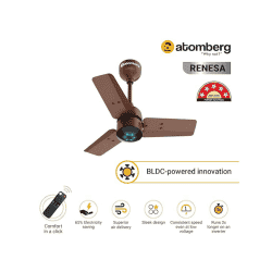 atomberg Renesa 600mm | BLDC | Remote | 5 star  | High Air  | LED | Matte Brown
