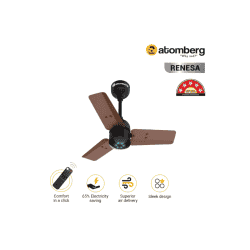 Atomberg Renesa Ceiling Fan | 600mm | BLDC motor | Remote Control | Brown Black