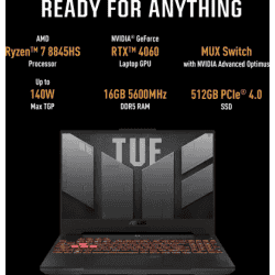 Asus TUF A15 Gaming Laptop | AMD Ryzen 7 8845HS | 16GB | 512GB SSD | 8GB Graphics | Nvidia RTX 4060 | Gray | FA507UV-LP136WS
