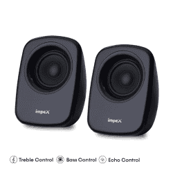 Impex Musik R Speaker System | 40 Watts | 2.1 Channel |  Bluetooth Remote Function | Black