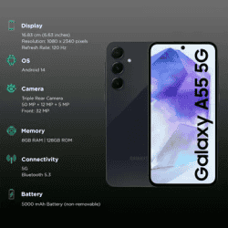 SAMSUNG Galaxy A55 5G | 8GB | 128GB | Awesome Navy