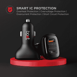 boAt Dual QC PD Port Rapid Car Charger | Type C Cable | Black