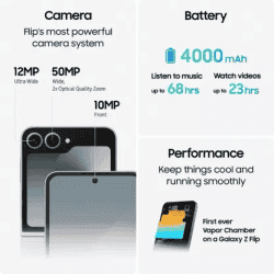 Samsung Galaxy Z Flip6 5G AI | 12GB RAM | 256 GB | Silver shadow