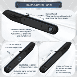 boAt Rockerz 255 Touch Wireless Earphone | 30H Playback | ENx Technology | IPX5 | Pitch Black