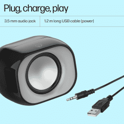 hp DHS-2111 Wired Speaker | 2 channel | 3.5mm aux connectivity