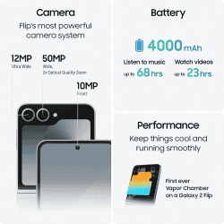 Samsung Galaxy Z Flip6 5G AI | 12GB RAM | 256 GB | Mint | SM-F741BLGAINS