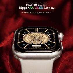 Fire Boltt Brillia Smartwatch | 51.3mm  | Largest Amoled | Bluetooth | Starlight