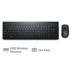 Dell Wireless USB Keyboard and Mouse Combo | Black  | KM3322W