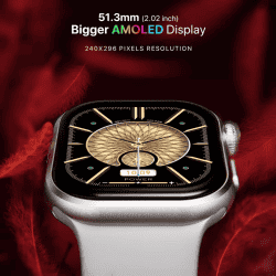 Fire-Boltt Brillia Bluetooth Smartwatch | 51.3 mm | Largest Amoled | Silver