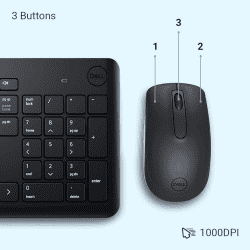 Dell Wireless USB Keyboard and Mouse Combo | Black  | KM3322W