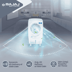BAJAJ PMH 36 Torque Personal Air Cooler For Room  | 36 L  | White