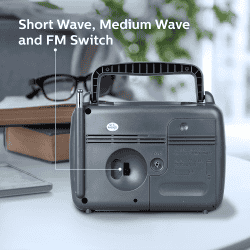 Philips Bahadur Radio | MW SW FM Bands | Grey | DL167/94