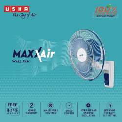 USHA Maxx Air 400MM | High Speed Wall Fan | Blue White