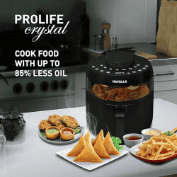 Havells Air Fryer Prolife Crystal | 5 L | Auto Restart | Touch Screen