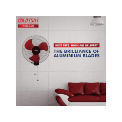 USHA Colossus Rust Free Aluminium Blade Wall Fan | 400 mm | Red