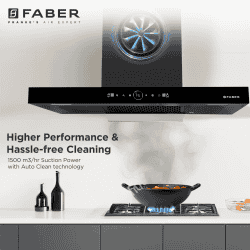 Faber Dazzle | Wall Mounted Chimney | Matte Black | BLDC FL HC BK 90