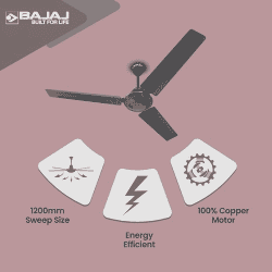 Bajaj Classico Pro Ceiling Fan | 1200 mm | Coal Mine Grey