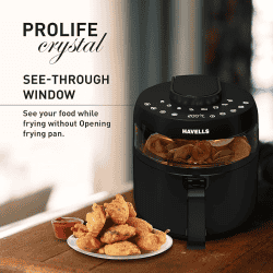 Havells Air Fryer Prolife Crystal | 5 L | Auto Restart | Touch Screen