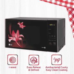 LG 20L Solo with Glass Door | Technology and Anti Bacteria Cavity Solo Microwave Oven |  Black | MS2043BR,