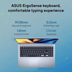 ASUS Vivobook 15 | Intel Core i5-1235U 12th Gen | 15.6 | 39.62 cm  | 8GB | 512GB SSD | Intel Iris X Graphics Windows 11 | Silver |  X1502ZA EJ515WS