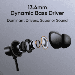 realme Buds Wireless 3 Neo Neck Band | 13.4mm Driver | 32 hrs Playback | Black | RMA2305