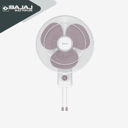 Bajaj Robusto Oscillating Wall Fan | 400mm | High Air Delivery | Modern Décor | Lavender & White