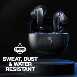 Skullcandy Rail Wireless Earbuds | ANC | 27 Hr Battery | True Black