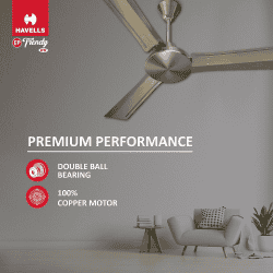 HAVELLS EP Trendy Ceiling Fan | 1200 mm | 3 Blade | 1 Star | Antique Brass