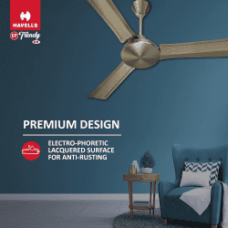 HAVELLS EP Trendy Ceiling Fan | 1200 mm | 3 Blade | 1 Star | Antique Brass