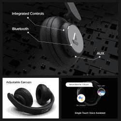 boAt Rockerz 450R | On Ear Headphones | 4.2 | Luscious Black