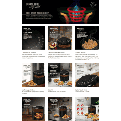 Havells Air Fryer Prolife Crystal | 5 L | Auto Restart | Touch Screen