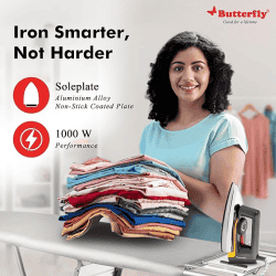 Butterfly Reva Stainless Steel Dry Iron | 1000 W | Grey