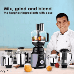 WONDERCHEF Galaxy Juicer Mixer Grinder | Food Processor | 750 W | 4 Jars | Black