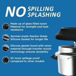 Preethi Aluminium Outer Lid | 3 L | Pressure Cooker Spill Splash Shield For Zero Spill  Zero Splash Induction Base