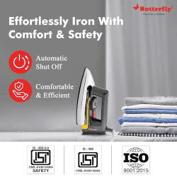 Butterfly Reva Stainless Steel Dry Iron | 1000 W | Grey