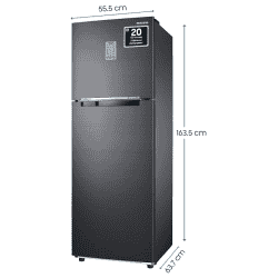Samsung Frost-Free Double Door Refrigerator | Convertible 3 In 1 Digital Inverter  Appliance | 256L | 3 Star | Black | RT30C3733B1/HL