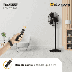 atomberg Renesa Pedestal Fan Swing | 400mm | Midnight Black | FAFG0213